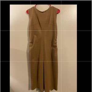 Wool kick pleat midi dress